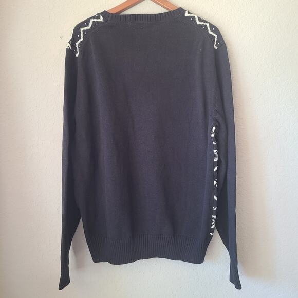 Weatherproof Vintage Mens Fair Isle Snowflake No Pullover Sweater Black Size XL - Picture 5 of 5